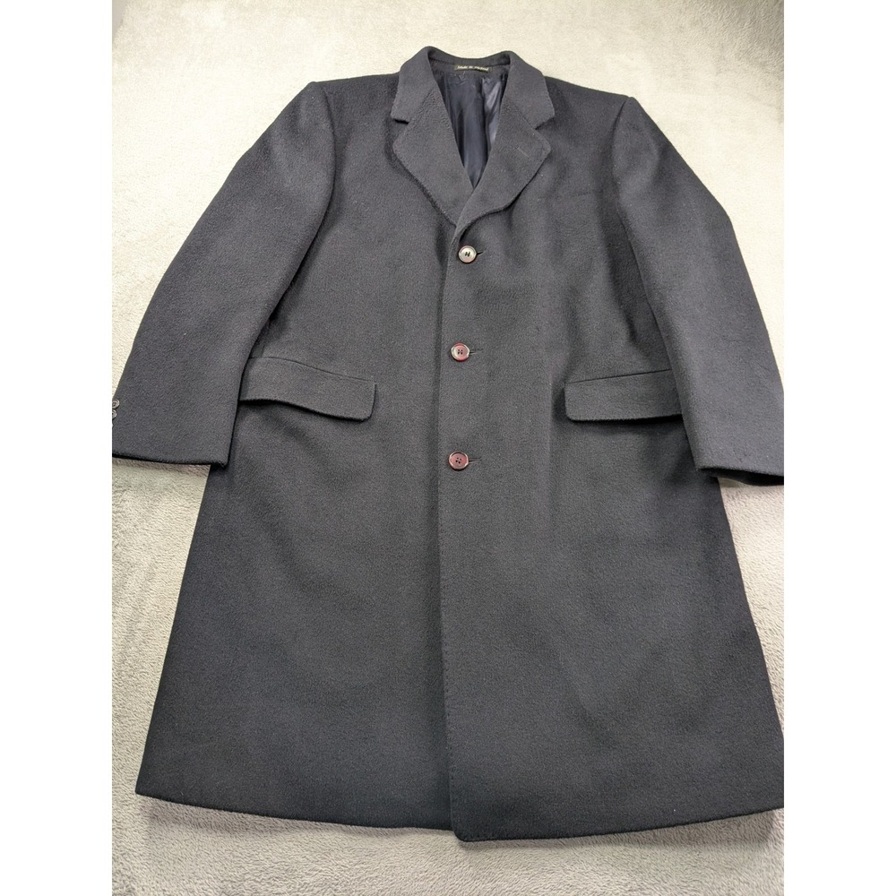 John Wanamaker Rittenhouse Collection Wool Cashmere Overcoat Made in England 44S